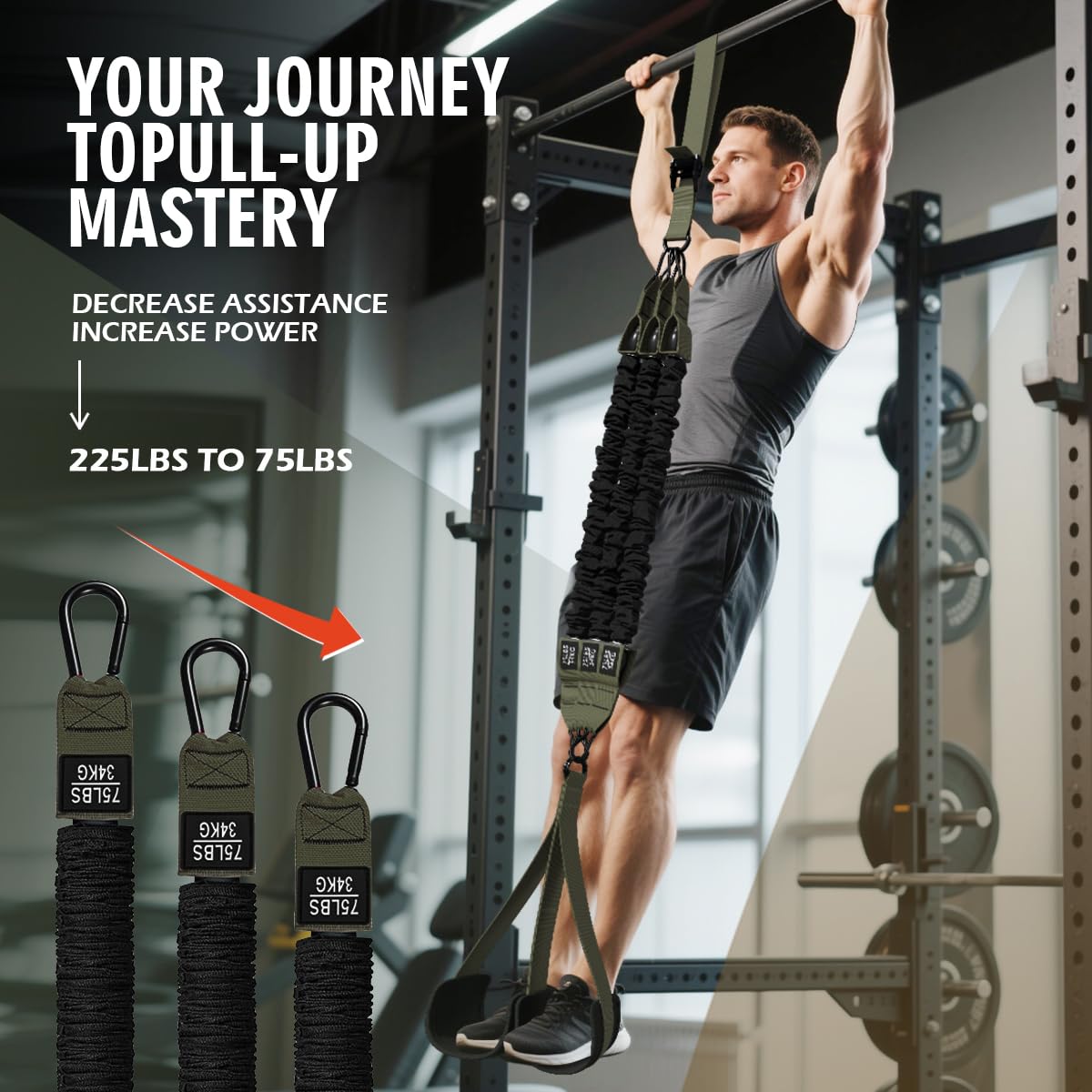 LEEKEY Resistance Bands, Exercise Bands Pull Up Assist Bands - Workout Bands Set - Mobility Band Powerlifting Bands for Men and Women Fitness Training, Physical Therapy,Home Workouts