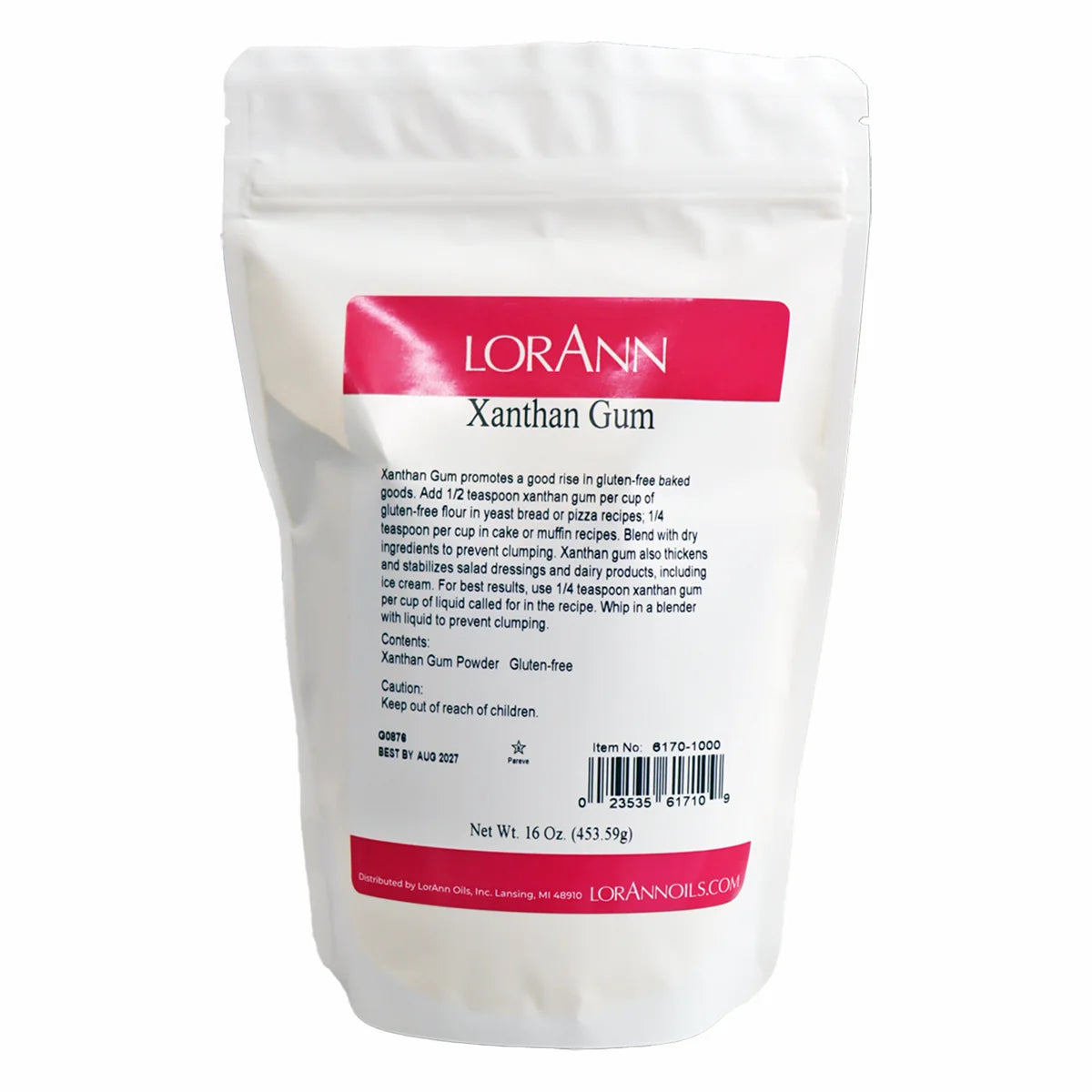 Fun Foods Canada Xanthan Gum - LorAnn - 16 oz - Canadian Distribution - Ships Free Within Canada on Orders Above CAD $199