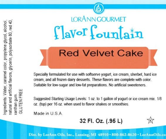 Fun Foods Canada Red Velvet Flavor Fountain - 4 oz. - 32 oz. - Ice Cream and Beverage Flavors - LorAnn Oils - Canadian Distribution - Ships Free Within Canada on Orders Above CAD $199 – view 3