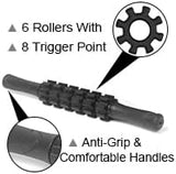 Foam Roller,IIQ Foam Rollers for Back and Legs 6 in 1 Foam Roller Massage Set Includes Muscle Roller Stick, Stretching Strap, Plantar Fasciitis Balls, All in Carry Bag