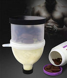Protein Supplement Funnel Powder Tablet Container Storage Subdivision 2 Pack