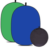 5*6.5 ft(2mX1.5m) 2 in 1 Polyester Muslin Black White Backdrop | Collapsible Reflector Backgrounds Portable Collapsible Reversible Photography Backdrop with Carrying Bag