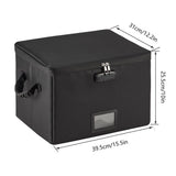 5200°F Fireproof Document Box with Lock, included Dividers (Black) | Fire Proof File Box，Collapsible Storage Box with Zippers and Inserts Pockets, Portable Bag Home Office Letter/Legal Folder