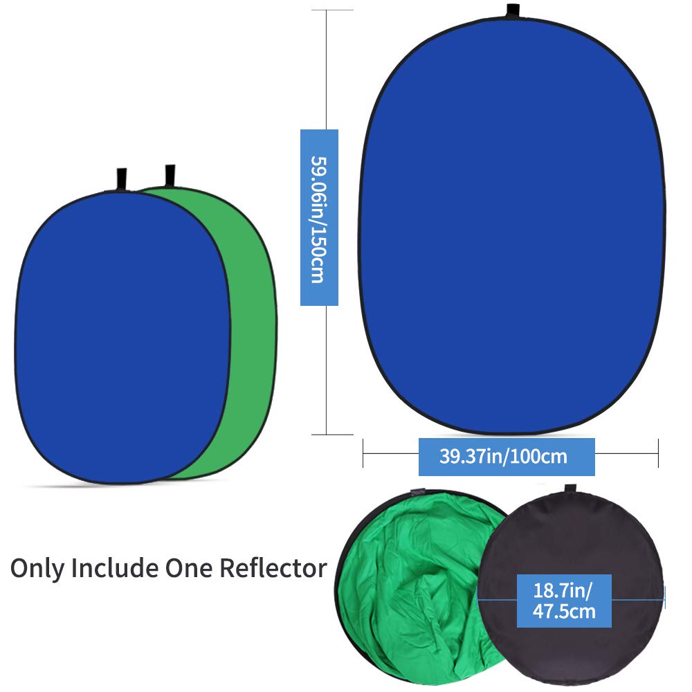 5*6.5 ft(2mX1.5m) 2 in 1 Polyester Muslin Black White Backdrop | Collapsible Reflector Backgrounds Portable Collapsible Reversible Photography Backdrop with Carrying Bag – view 8