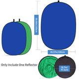 5*6.5 ft(2mX1.5m) 2 in 1 Polyester Muslin Black White Backdrop | Collapsible Reflector Backgrounds Portable Collapsible Reversible Photography Backdrop with Carrying Bag