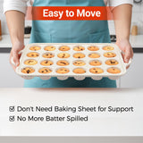 Silicone Muffin Pan, with Metal Reinforced Frame 2.8 Inch Regular Size Silicone Cupcake Pan Nonstick 12 Cups for Baking Homemade Muffins, Cupcakes, Egg Bites 2 Pack Dishwasher Safe BPA Free