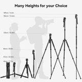 SmallRig FreeBlazer 73" Video Tripod for Vertical/Horizontal Shooting, Monopod Conversion, Rotatable QR Plate, for Camcorder, Mirrorless, DSLR, with Carry Bag, Load up to 11 lbs/5 kg - 4307