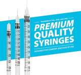 Easy Touch 30 Gauge U-100 Insulin Syringes (30G 1cc 1/2”) with 1/2” Long Needle, 1cc (100 Unit Capacity), Bold Markings for Accurate Dosing, Disposable, Box of 100