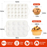 Silicone Muffin Pan, with Metal Reinforced Frame 2.8 Inch Regular Size Silicone Cupcake Pan Nonstick 12 Cups for Baking Homemade Muffins, Cupcakes, Egg Bites 2 Pack Dishwasher Safe BPA Free