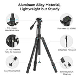 SmallRig FreeBlazer 73" Video Tripod for Vertical/Horizontal Shooting, Monopod Conversion, Rotatable QR Plate, for Camcorder, Mirrorless, DSLR, with Carry Bag, Load up to 11 lbs/5 kg - 4307