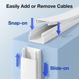 Delamu Cord Hider, Cord Cover Wall, Premium Cord Covers for Wires on Wall, Cable Concealer Hider Kit for Hiding Wires in Home and Office Cable Managemen, (White, 236in L x 0.95in W x 0.55in H)