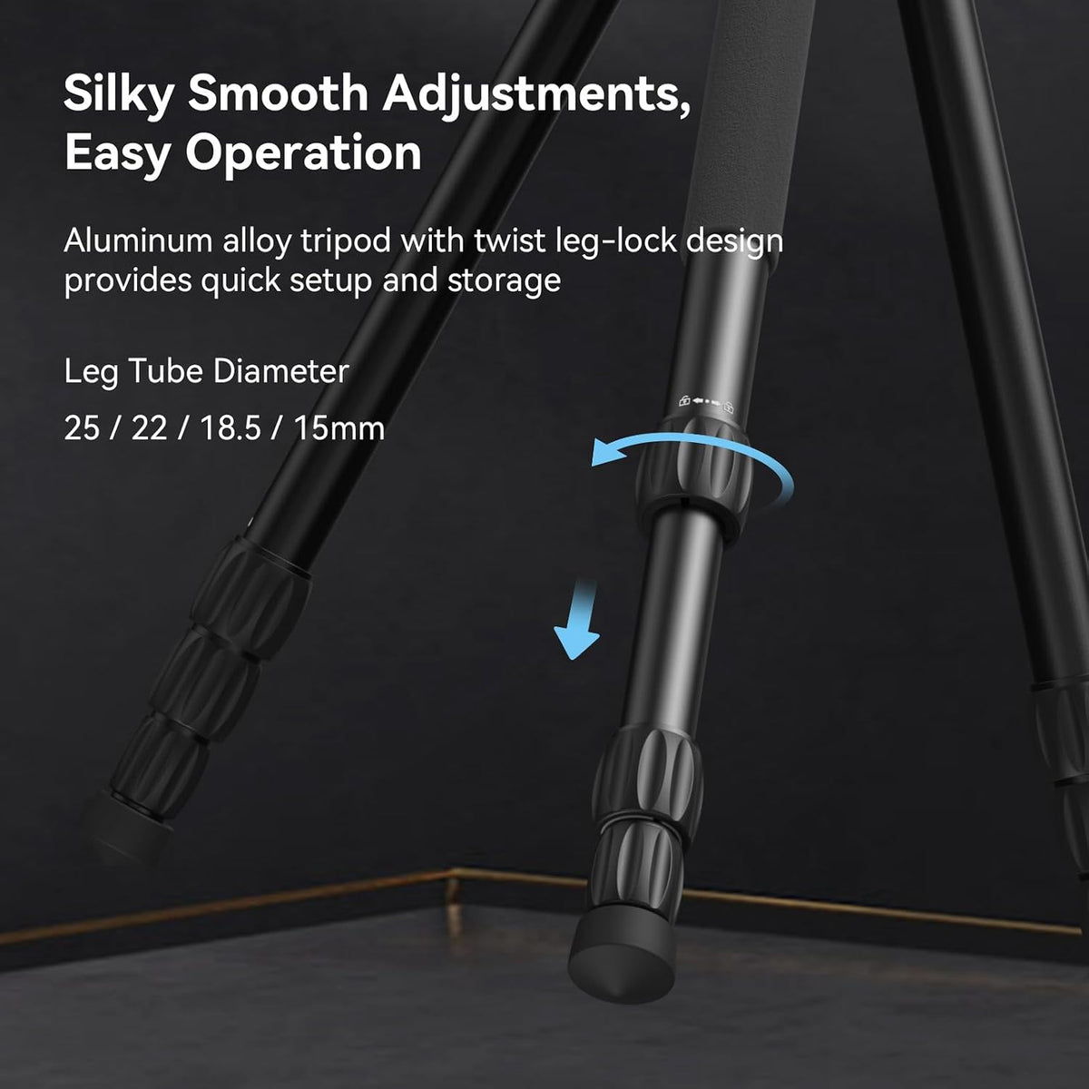 SmallRig FreeBlazer 73" Video Tripod for Vertical/Horizontal Shooting, Monopod Conversion, Rotatable QR Plate, for Camcorder, Mirrorless, DSLR, with Carry Bag, Load up to 11 lbs/5 kg - 4307 – view 8