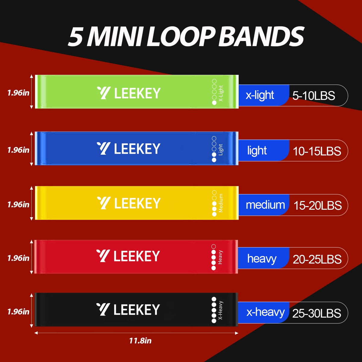 LEEKEY Resistance Bands, Exercise Bands Pull Up Assist Bands - Workout Bands Set - Mobility Band Powerlifting Bands for Men and Women Fitness Training, Physical Therapy,Home Workouts