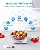 RENPHO Smart Food Scale with Nutritional Calculator, Bluetooth App, 11lbs | Digital Nutrition Scale with Calorie Tracker for Weight Loss & Cooking, Grams and Ounces, Nutrients Tracking, White