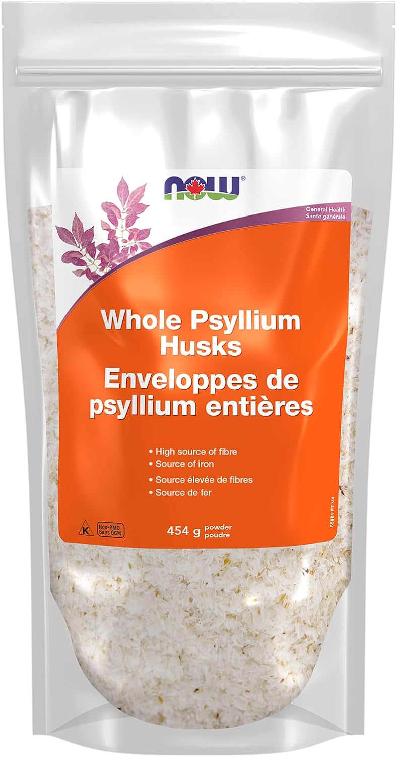 NOW Supplements, Whole Psyllium Husks, Non-GMO Project Verified, Soluble Fibre, 454g
