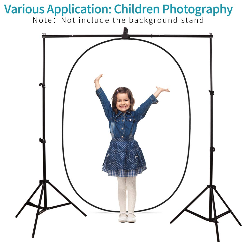 5*6.5 ft(2mX1.5m) 2 in 1 Polyester Muslin Black White Backdrop | Collapsible Reflector Backgrounds Portable Collapsible Reversible Photography Backdrop with Carrying Bag – view 27