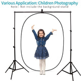 5*6.5 ft(2mX1.5m) 2 in 1 Polyester Muslin Black White Backdrop | Collapsible Reflector Backgrounds Portable Collapsible Reversible Photography Backdrop with Carrying Bag