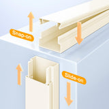 Delamu Cord Hider, Cord Cover Wall, Premium Cord Covers for Wires on Wall, Cable Concealer Hider Kit for Hiding Wires in Home and Office Cable Managemen, (White, 236in L x 0.95in W x 0.55in H)