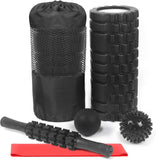 Foam Roller,IIQ Foam Rollers for Back and Legs 6 in 1 Foam Roller Massage Set Includes Muscle Roller Stick, Stretching Strap, Plantar Fasciitis Balls, All in Carry Bag