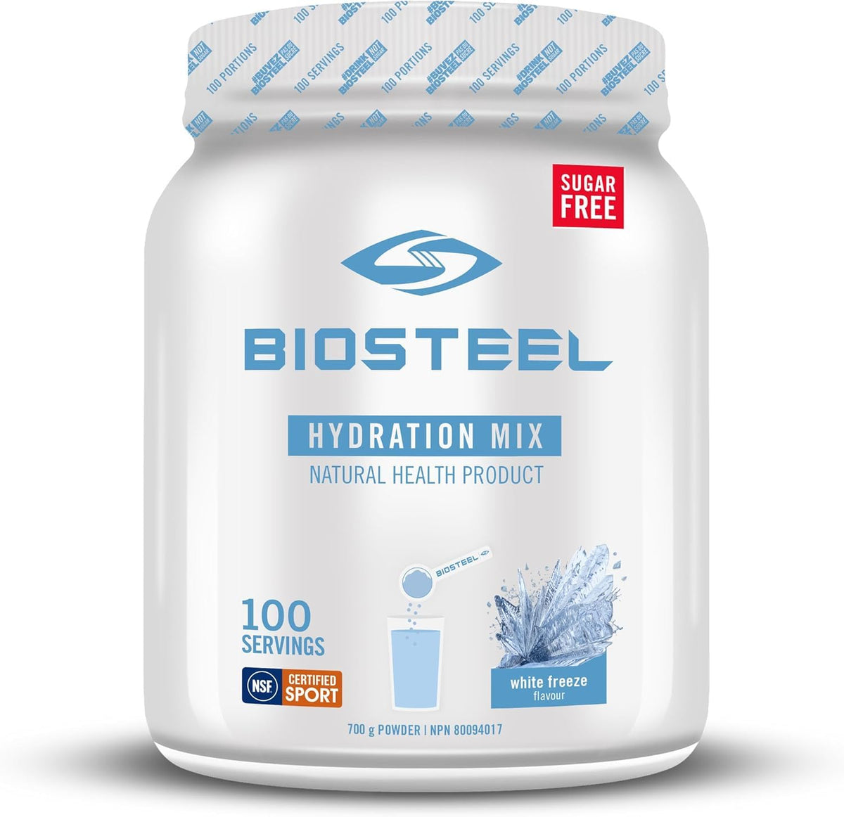 BioSteel Electrolyte Hydration Mix Powder, Zero Sugar, No Artificial Flavours, White Freeze, 100 Serving Container 🍁 All In One Marketplace Canada – view 3