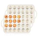 Silicone Muffin Pan, with Metal Reinforced Frame 2.8 Inch Regular Size Silicone Cupcake Pan Nonstick 12 Cups for Baking Homemade Muffins, Cupcakes, Egg Bites 2 Pack Dishwasher Safe BPA Free
