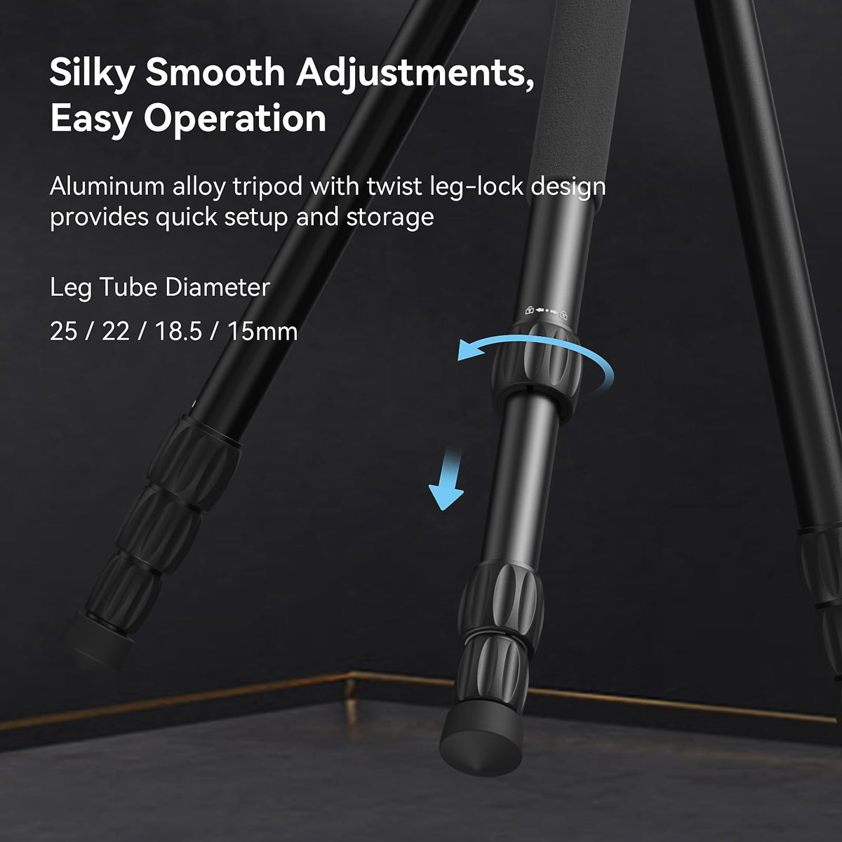 SmallRig FreeBlazer 73" Video Tripod for Vertical/Horizontal Shooting, Monopod Conversion, Rotatable QR Plate, for Camcorder, Mirrorless, DSLR, with Carry Bag, Load up to 11 lbs/5 kg - 4307 – view 16