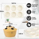 Silicone Muffin Pan, with Metal Reinforced Frame 2.8 Inch Regular Size Silicone Cupcake Pan Nonstick 12 Cups for Baking Homemade Muffins, Cupcakes, Egg Bites 2 Pack Dishwasher Safe BPA Free