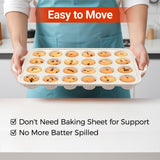 Silicone Muffin Pan, with Metal Reinforced Frame 2.8 Inch Regular Size Silicone Cupcake Pan Nonstick 12 Cups for Baking Homemade Muffins, Cupcakes, Egg Bites 2 Pack Dishwasher Safe BPA Free