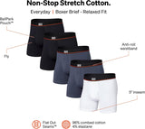 SAXX Underwear Co. Men's Non-Stop Stretch Cotton Boxer Brief Fly 5-Pack