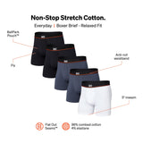 SAXX Underwear Co. Men's Non-Stop Stretch Cotton Boxer Brief Fly 5-Pack