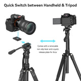 SmallRig FreeBlazer 73" Video Tripod for Vertical/Horizontal Shooting, Monopod Conversion, Rotatable QR Plate, for Camcorder, Mirrorless, DSLR, with Carry Bag, Load up to 11 lbs/5 kg - 4307
