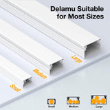 Delamu Cord Hider, Cord Cover Wall, Premium Cord Covers for Wires on Wall, Cable Concealer Hider Kit for Hiding Wires in Home and Office Cable Managemen, (White, 236in L x 0.95in W x 0.55in H)