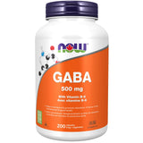 NOW Supplements, GABA (Gamma-Aminobutyric Acid) 500 mg + B-6, Natural Neurotransmitter, 200 Veg Capsules 🍁 All In One Marketplace Canada