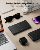 ProtoArc XK01 TP Foldable Keyboard with Touchpad, 0.65 in Keycaps, Black | Multi-touch Trackpad, 88-key, Full Shortcut Row, 3-device Bluetooth 5.1 Switching, USB-C Charging for Mobile Productivity