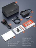 MUNBYN Bluetooth Thermal Shipping Label Printer, 130B Wireless 4x6 Label Printer for Small Business Office, Compatible with iPhone, Android, iPad, Windows, macOS, Canada Post, UPS, Purolator (Black)