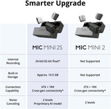 DJI Mic Mini 2S (2 TX + 1 RX + Charging Case), AI Noise Canceling | Bluetooth Microphone, 28h Internal Storage, 32-bit Float Internal Recording, Lightweight & Compact, 40h Battery