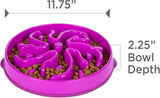 Outward Hound Fun Feeder Slo Bowl, Flower Pattern, Purple, Large, 11.8" | Slows Fast Eaters, Can Aid Digestion, Holds 4 Cups Dry or Wet Food, Non-Slip Base, Easy Clean, No BPA, Medium to Large Dogs