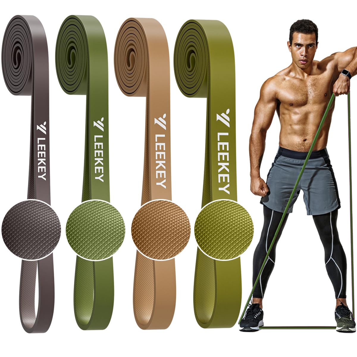 LEEKEY Resistance Bands, Exercise Bands Pull Up Assist Bands - Workout Bands Set - Mobility Band Powerlifting Bands for Men and Women Fitness Training, Physical Therapy,Home Workouts – view 5