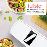 Fullstar Pro Original - Vegetable Chopper, Cutter & Spiralizer - 4 Blades | Onion, Salad & Veggie Dicer - Fast Food Prep Kitchen Gadgets & Cooking Gifts (4-in-1, White)