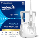Waterpik Aquarius Water Flosser For Teeth Cleaning, Gums, Braces, Dental Care, Electric Power With 10 Settings, 7 Tips For Multiple Users & Needs, CDA Validated, Black WP-662, Packaging May Vary | 10 pressure settings, For gums, braces, implants and teeth