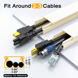 Delamu Cord Hider, Cord Cover Wall, Premium Cord Covers for Wires on Wall, Cable Concealer Hider Kit for Hiding Wires in Home and Office Cable Managemen, (White, 236in L x 0.95in W x 0.55in H)