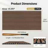 TONOR 4 Pack Acoustic Panels, Wood Panels for Walls, 47.2" x 23.6" Panneau Acoustique Mural, Flexible Slat Wall Panel for Home, Studio, Office, Brown