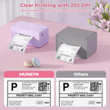 MUNBYN Bluetooth Thermal Shipping Label Printer, 130B Wireless 4x6 Label Printer for Small Business Office, Compatible with iPhone, Android, iPad, Windows, macOS, Canada Post, UPS, Purolator (Black)
