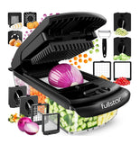 Fullstar Pro Original - Vegetable Chopper, Cutter & Spiralizer - 4 Blades | Onion, Salad & Veggie Dicer - Fast Food Prep Kitchen Gadgets & Cooking Gifts (4-in-1, White)