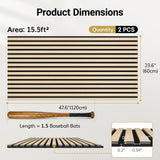 TONOR 4 Pack Acoustic Panels, Wood Panels for Walls, 47.2" x 23.6" Panneau Acoustique Mural, Flexible Slat Wall Panel for Home, Studio, Office, Brown