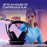 Logitech G Astro A50 Multi-Platform Wireless Gaming Headset - Black | For PS5, Xbox, PC, Switch - PLAYSYNC Audio Switcher, <16 bit/48kHz (Console), <24 bit/48 kHz (PC), <24hr Battery, 2.4GHz & BT