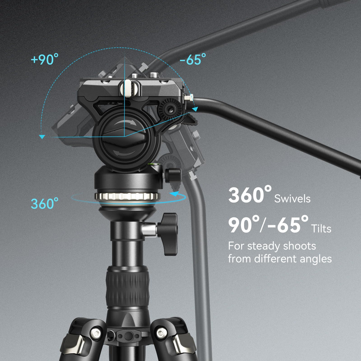 SmallRig FreeBlazer 73" Video Tripod for Vertical/Horizontal Shooting, Monopod Conversion, Rotatable QR Plate, for Camcorder, Mirrorless, DSLR, with Carry Bag, Load up to 11 lbs/5 kg - 4307