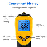 Etekcity Lasergrip 774 Infrared Thermometer, -58°F to 842°F (-50℃～450℃) | Instant Read Laser Temperature Gun, Non-Contact Electric Laser IR Temp Gauge, Home Repairs, Handmaking, Surface Measuring