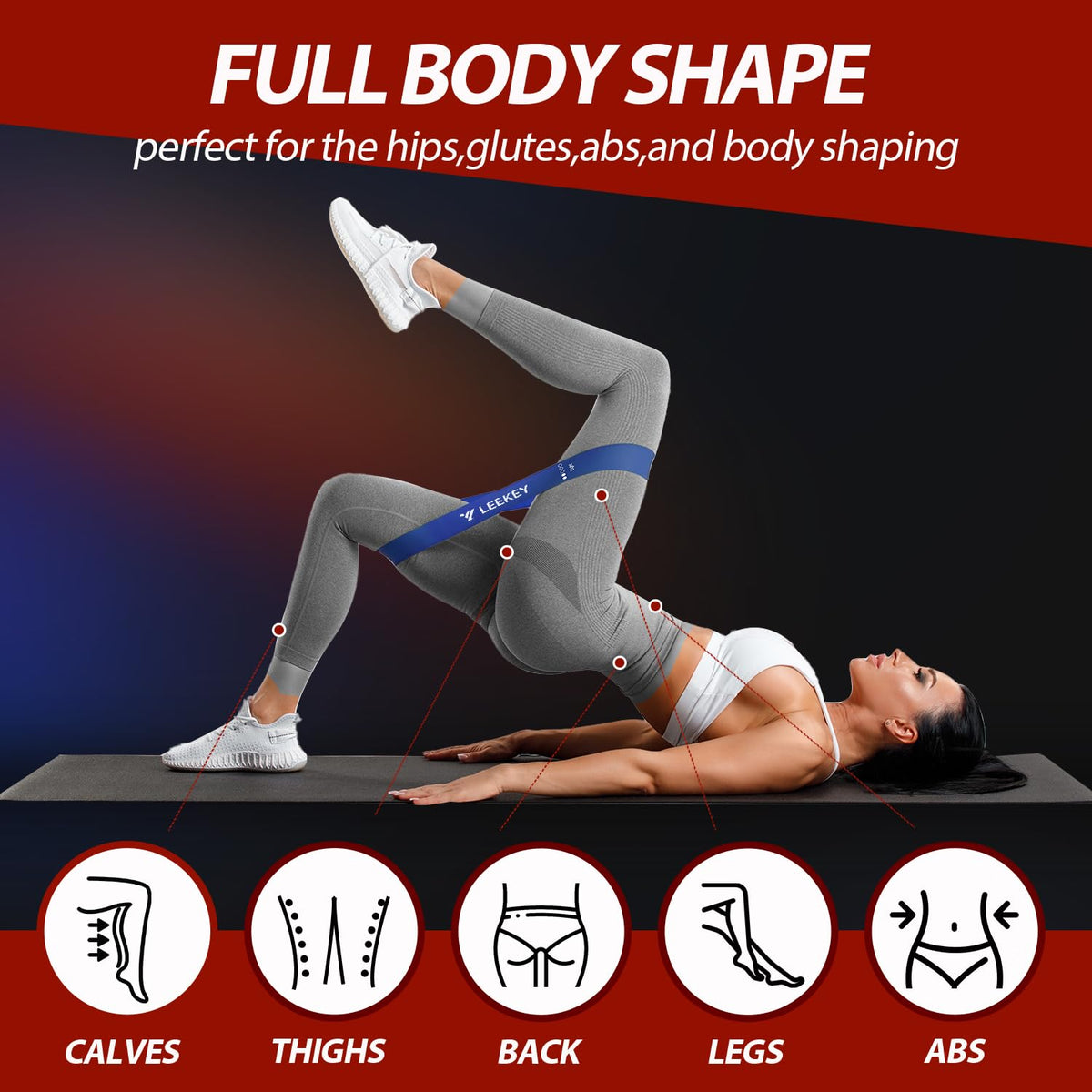 LEEKEY Resistance Bands, Exercise Bands Pull Up Assist Bands - Workout Bands Set - Mobility Band Powerlifting Bands for Men and Women Fitness Training, Physical Therapy,Home Workouts