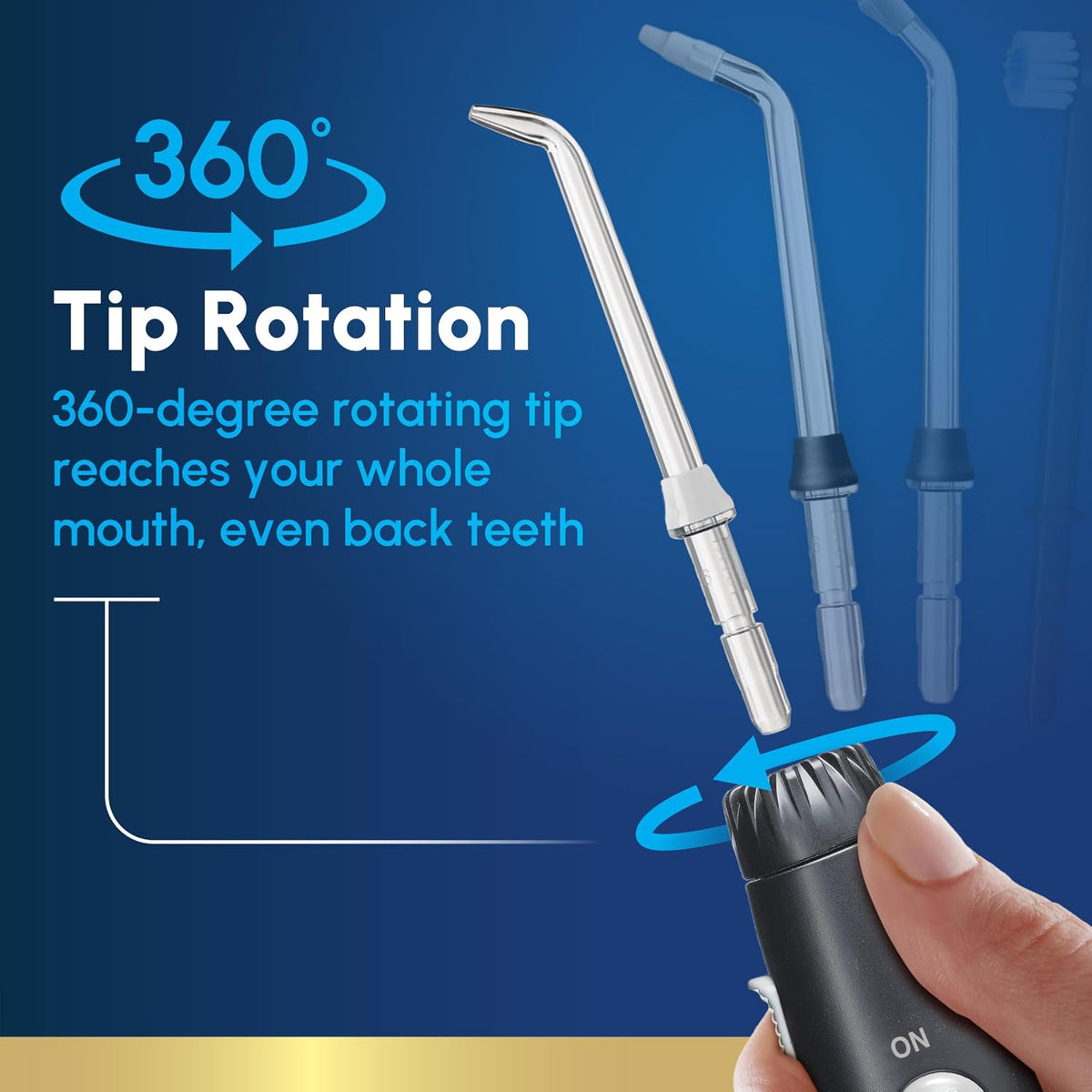 Waterpik Aquarius Water Flosser For Teeth Cleaning, Gums, Braces, Dental Care, Electric Power With 10 Settings, 7 Tips For Multiple Users & Needs, CDA Validated, Black WP-662, Packaging May Vary | 10 pressure settings, For gums, braces, implants and teeth – view 9